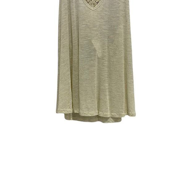 Blue Life V Neck T Back Slub Knit Tank Top With Lace Trim Extra Small Beige NWT - Picture 6 of 9